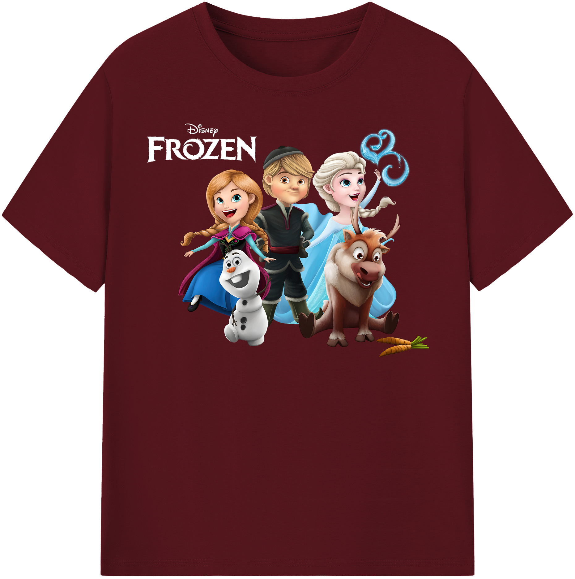 （画像用） アナと雪の女王 アンナ エルサ Frozen Anna Elsa 綿100％半袖Tシャツ（フロントプリント）